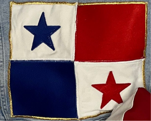 Large Panamanian Coat Of Arms Patch & Large 9x8 Panama Flag Patch.