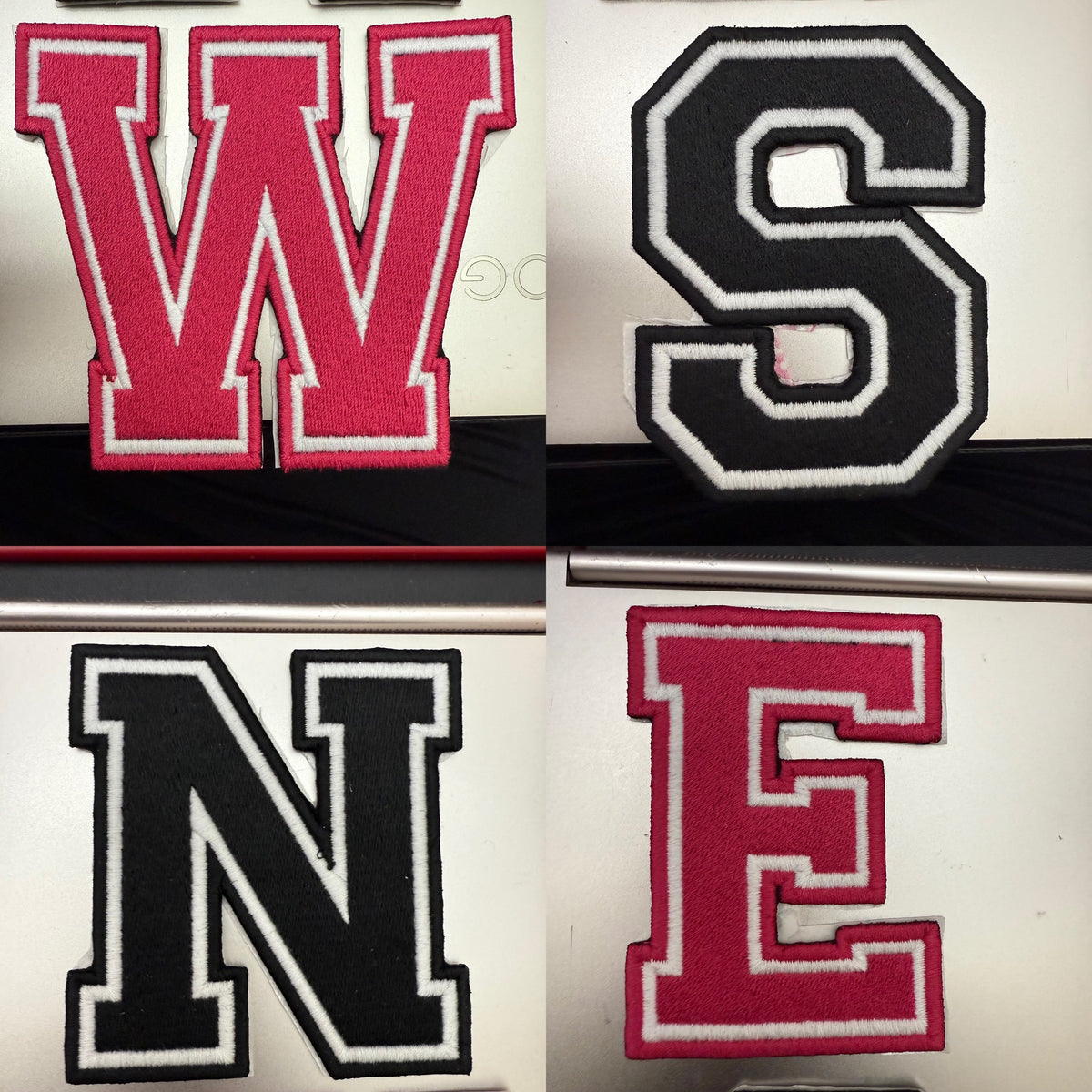 Six 4-Inch Iron/Sew-On Varsity Letter & Number Patches